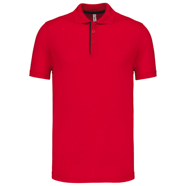 Short-sleeved sports piqué polo shirt