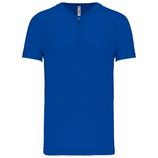 T-shirt 1/4 zip sport manches courtes unisexe