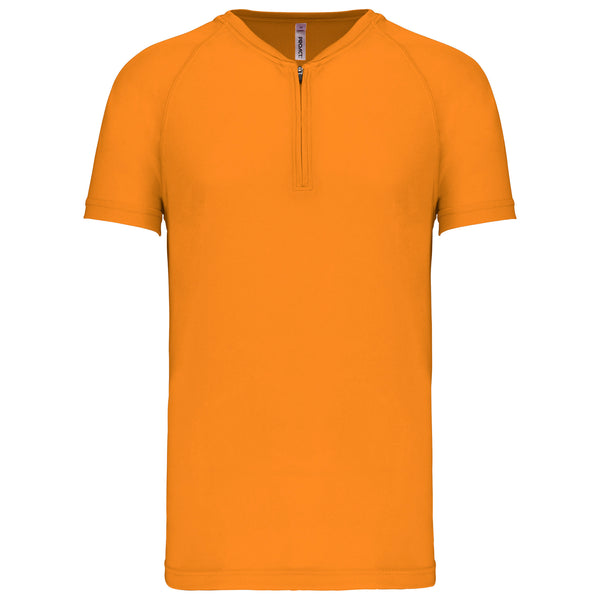 T-shirt 1/4 zip sport manches courtes unisexe