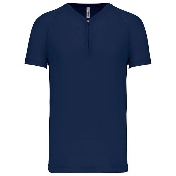 T-shirt 1/4 zip sport manches courtes unisexe