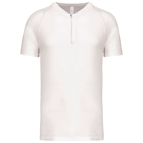 T-shirt 1/4 zip sport manches courtes unisexe