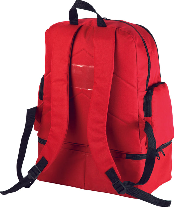 Sports backpack with rigid base