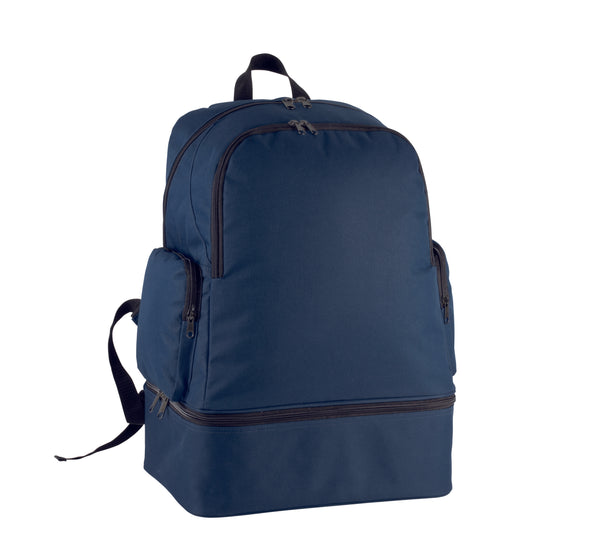 Sports backpack with rigid base