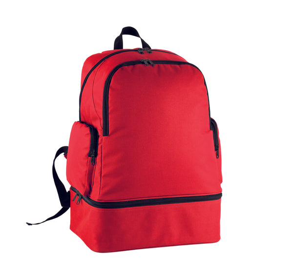 Sports backpack with rigid base