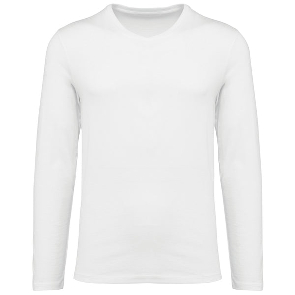 Supima® T-shirt met lange mouwen en V-hals voor heren