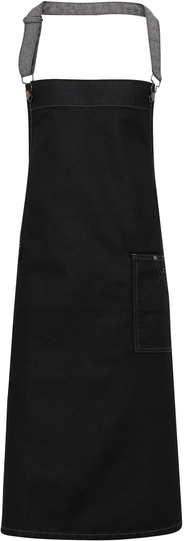 "Waxed effect" apron with "District" bib