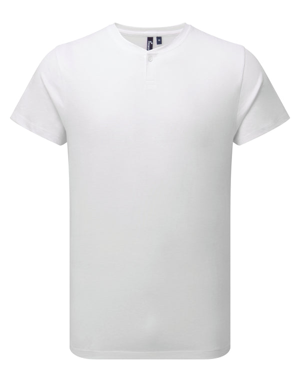 "Comis" eco-responsible men's buttoned-neck t-shirt