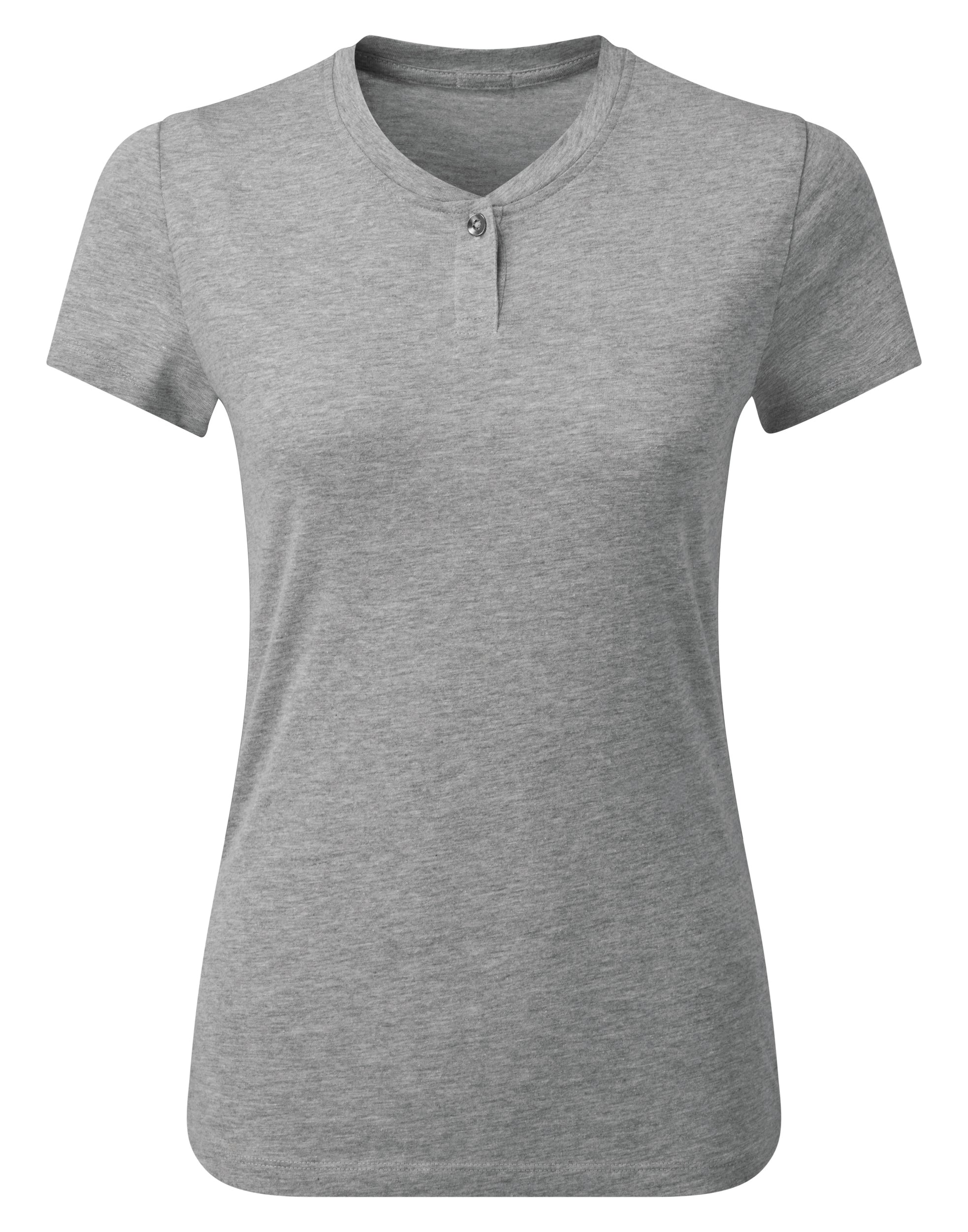 "Comis" ecologisch verantwoord T-shirt met knoopsluiting voor dames