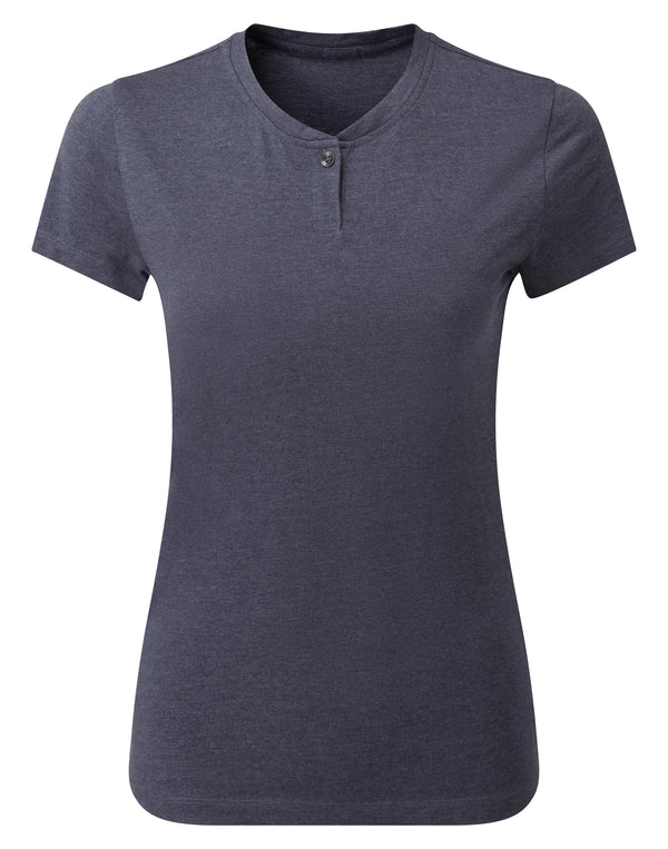 "Comis" women's eco-responsible buttoned-neck T-shirt