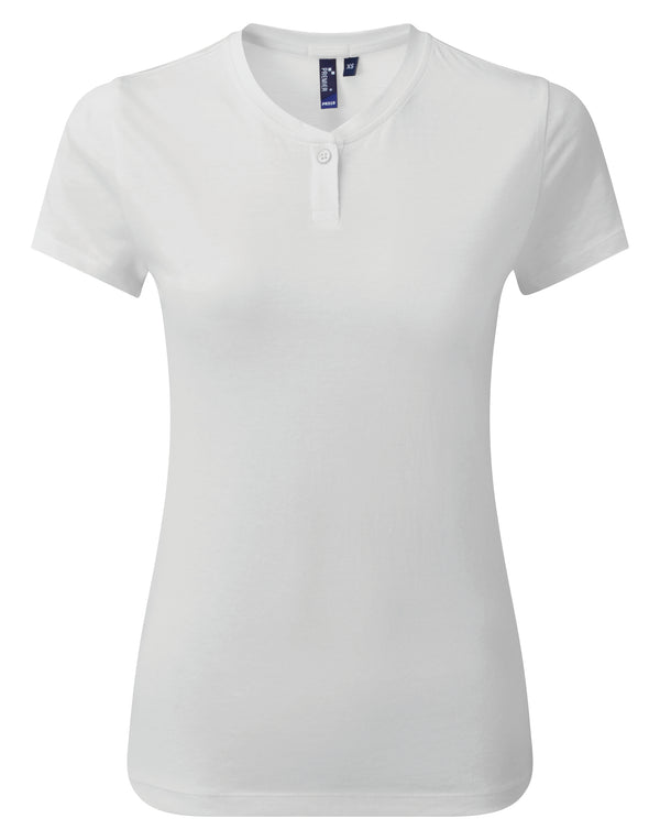 "Comis" women's eco-responsible buttoned-neck T-shirt