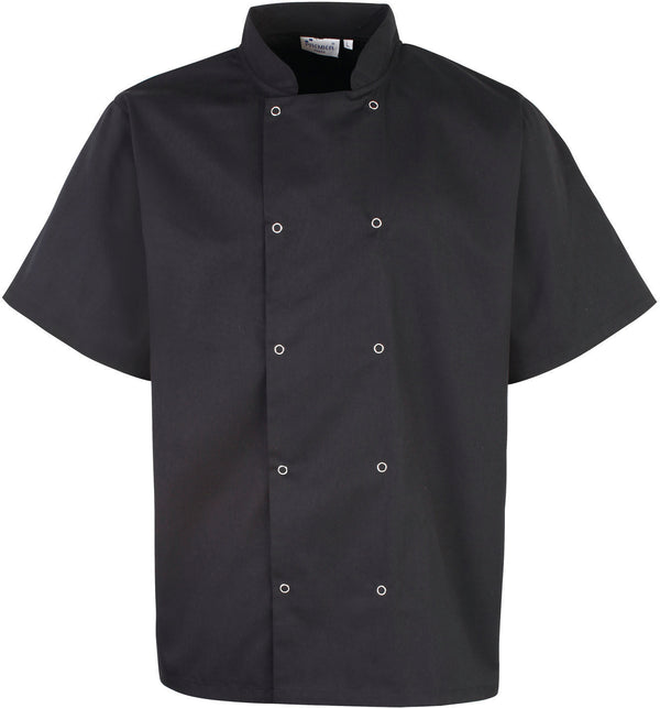 Short-sleeved chef's jacket with press studs