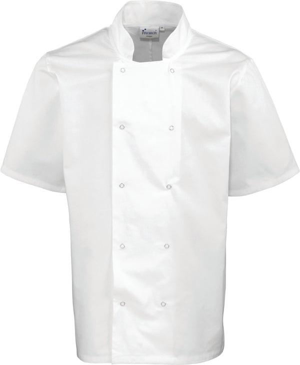 Short-sleeved chef's jacket with press studs