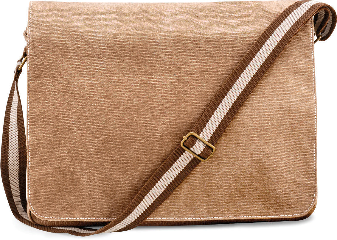Vintage canvas koerierstas