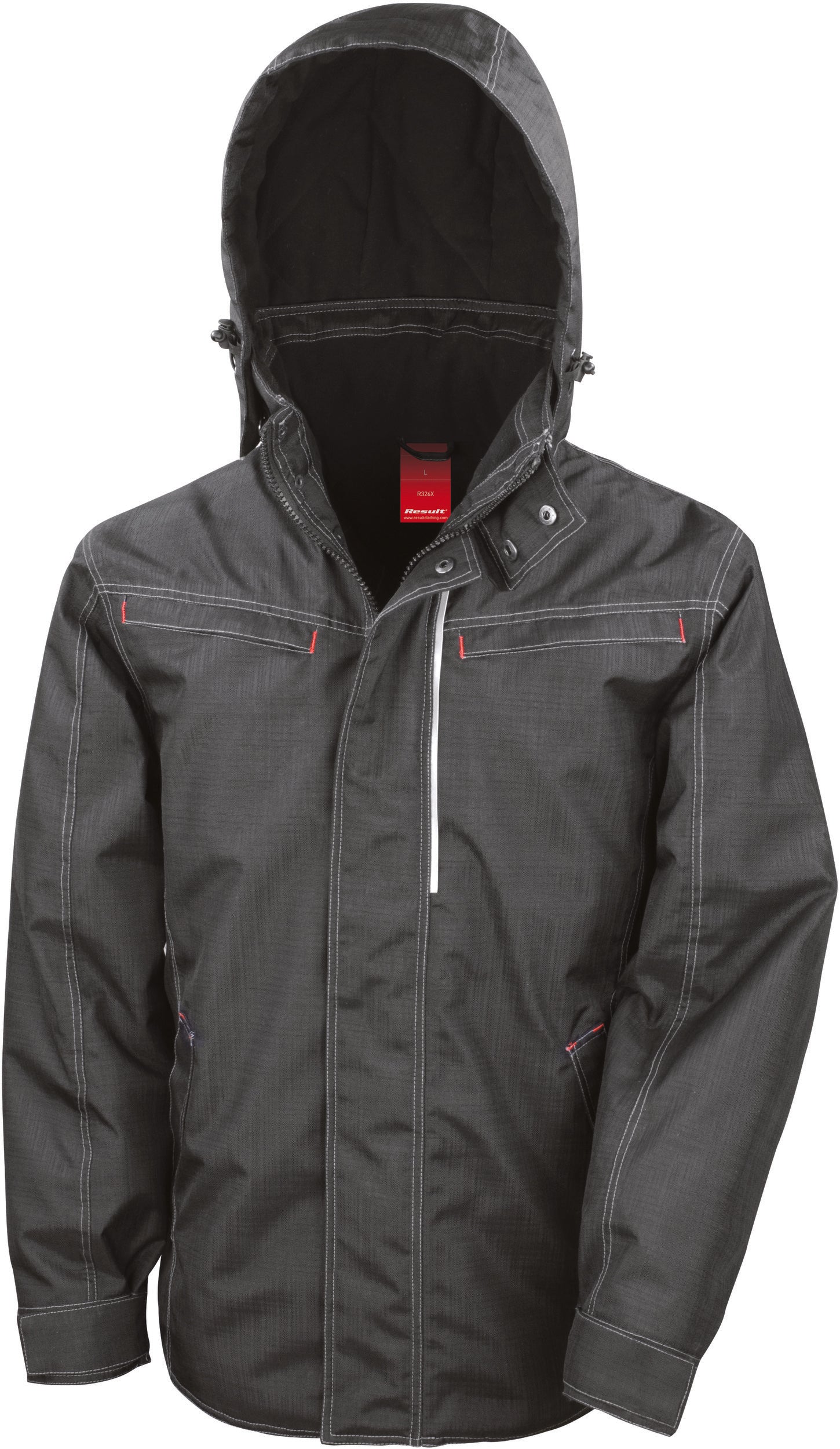 Stevige parka met "denimeffect".