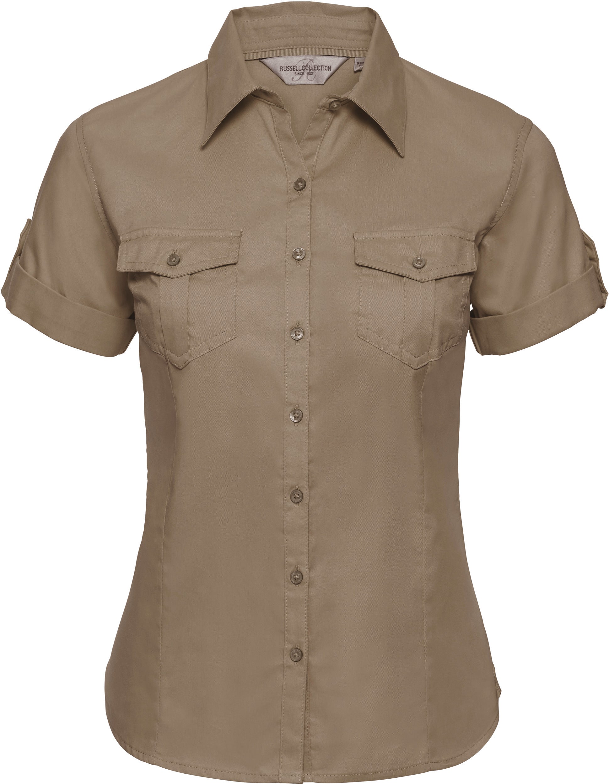 CHEMISE FEMME MANCHES COURTES TWILL ROLL-UP
