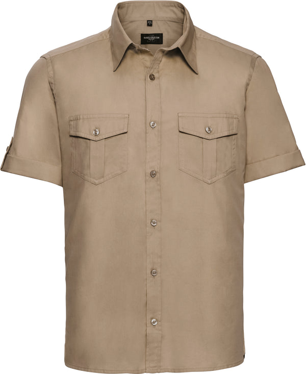 CHEMISE HOMME MANCHES COURTES TWILL ROLL-UP