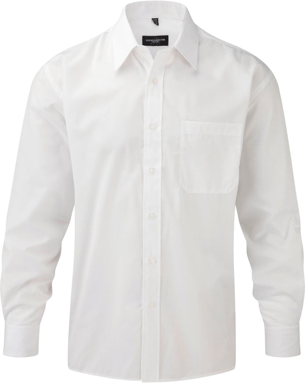 CHEMISE HOMME POPELINE POLYCOTON MANCHES LONGUES