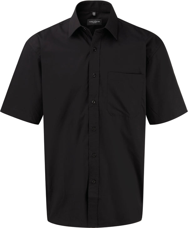 CHEMISE HOMME POPELINE PUR COTON MANCHES COURTES