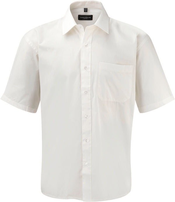 CHEMISE HOMME POPELINE PUR COTON MANCHES COURTES