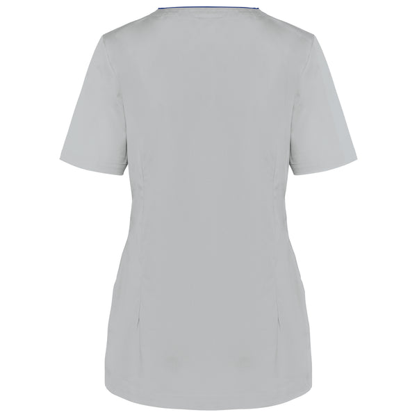 Blouse polycoton avec boutons-pression femme