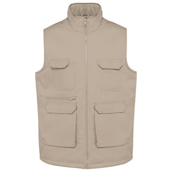 Unisex padded multi-pocket polycotton vest