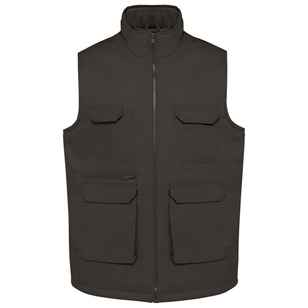 Unisex padded multi-pocket polycotton vest