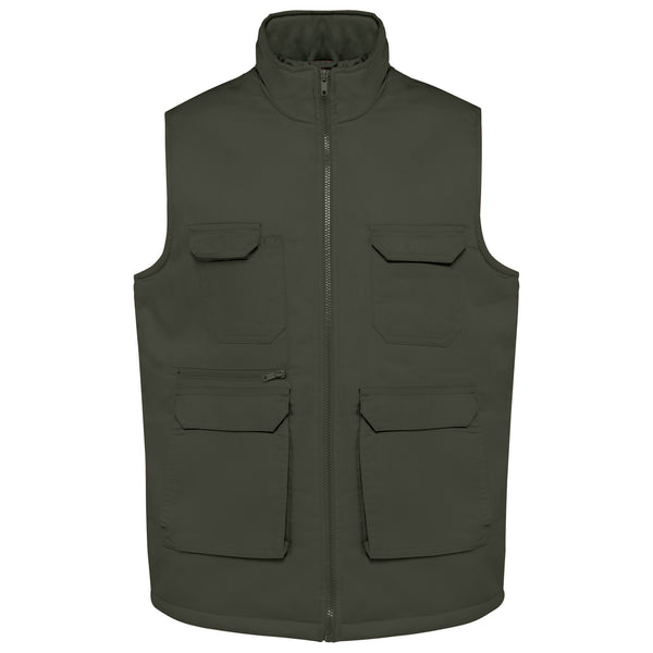 Unisex padded multi-pocket polycotton vest