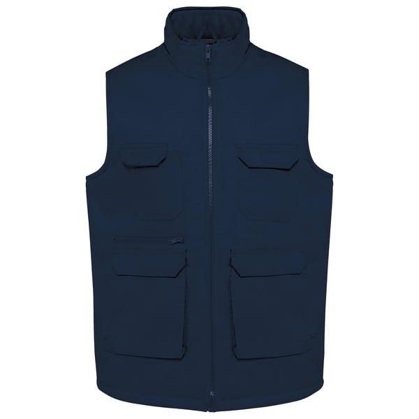 Unisex padded multi-pocket polycotton vest