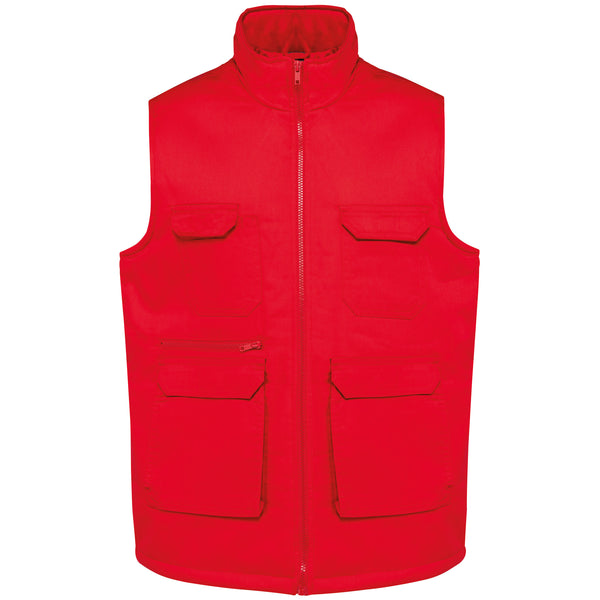 Unisex padded multi-pocket polycotton vest