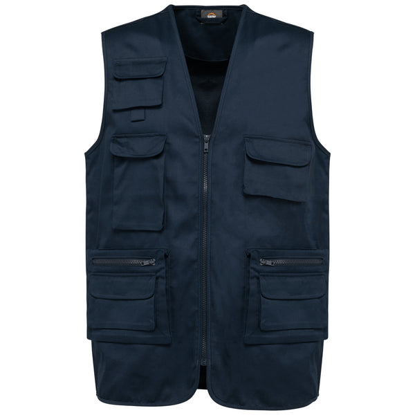 Gilet polycoton multipoches doublé unisexe