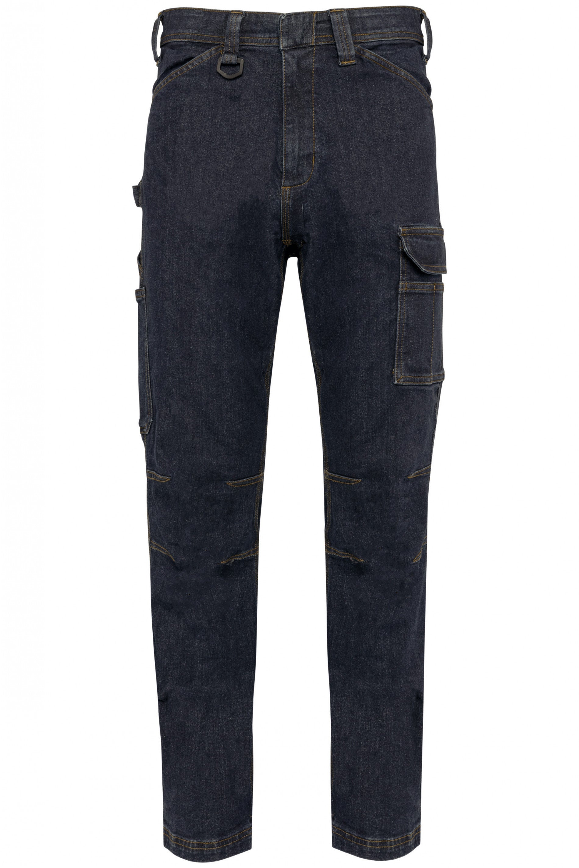 Men's multi-pocket denim trousers
