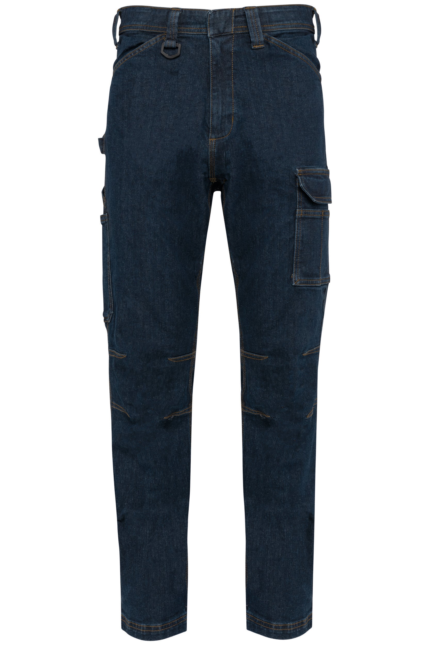 Men's multi-pocket denim trousers