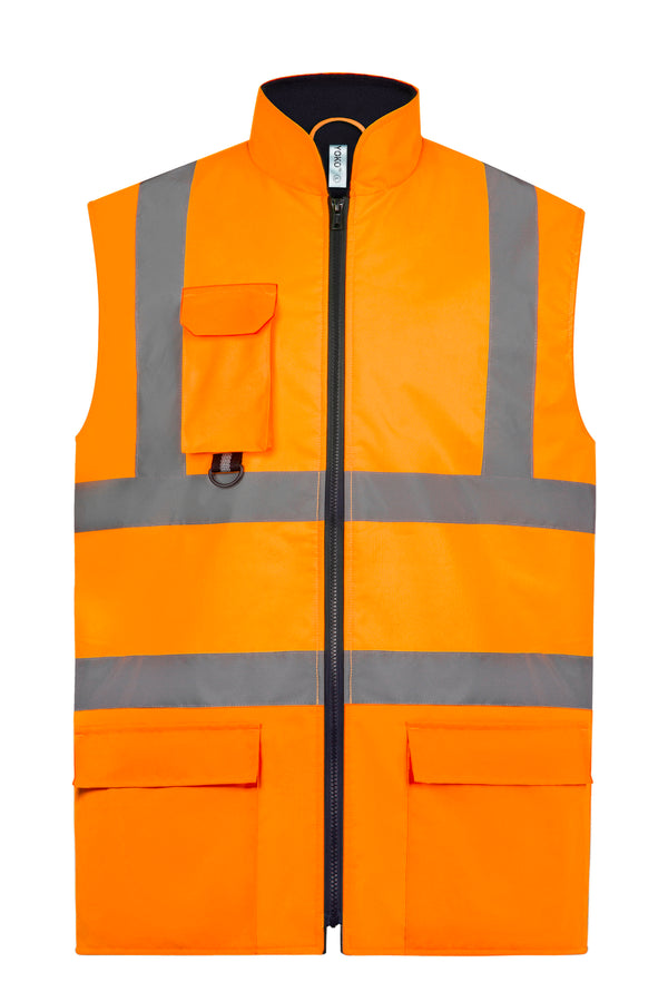 High visibility padded bodywarmer