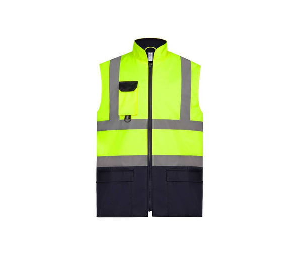 High visibility padded bodywarmer