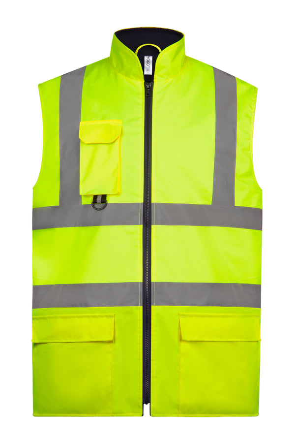 High visibility padded bodywarmer