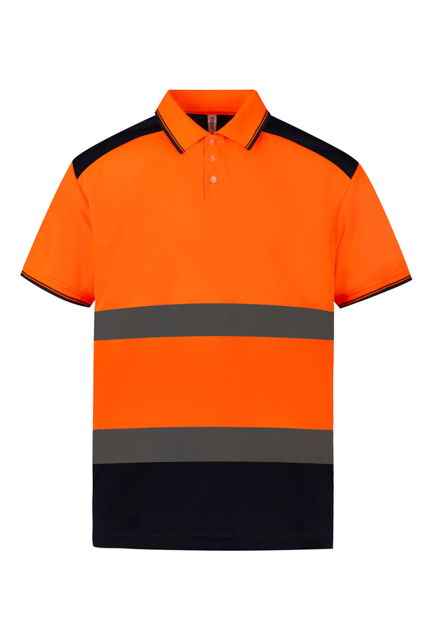 Two-tone high visibility polo shirt