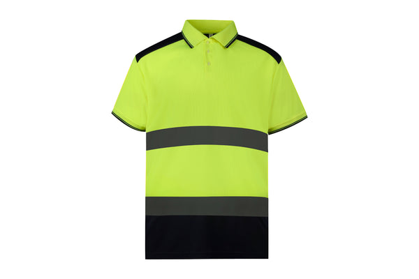 Two-tone high visibility polo shirt