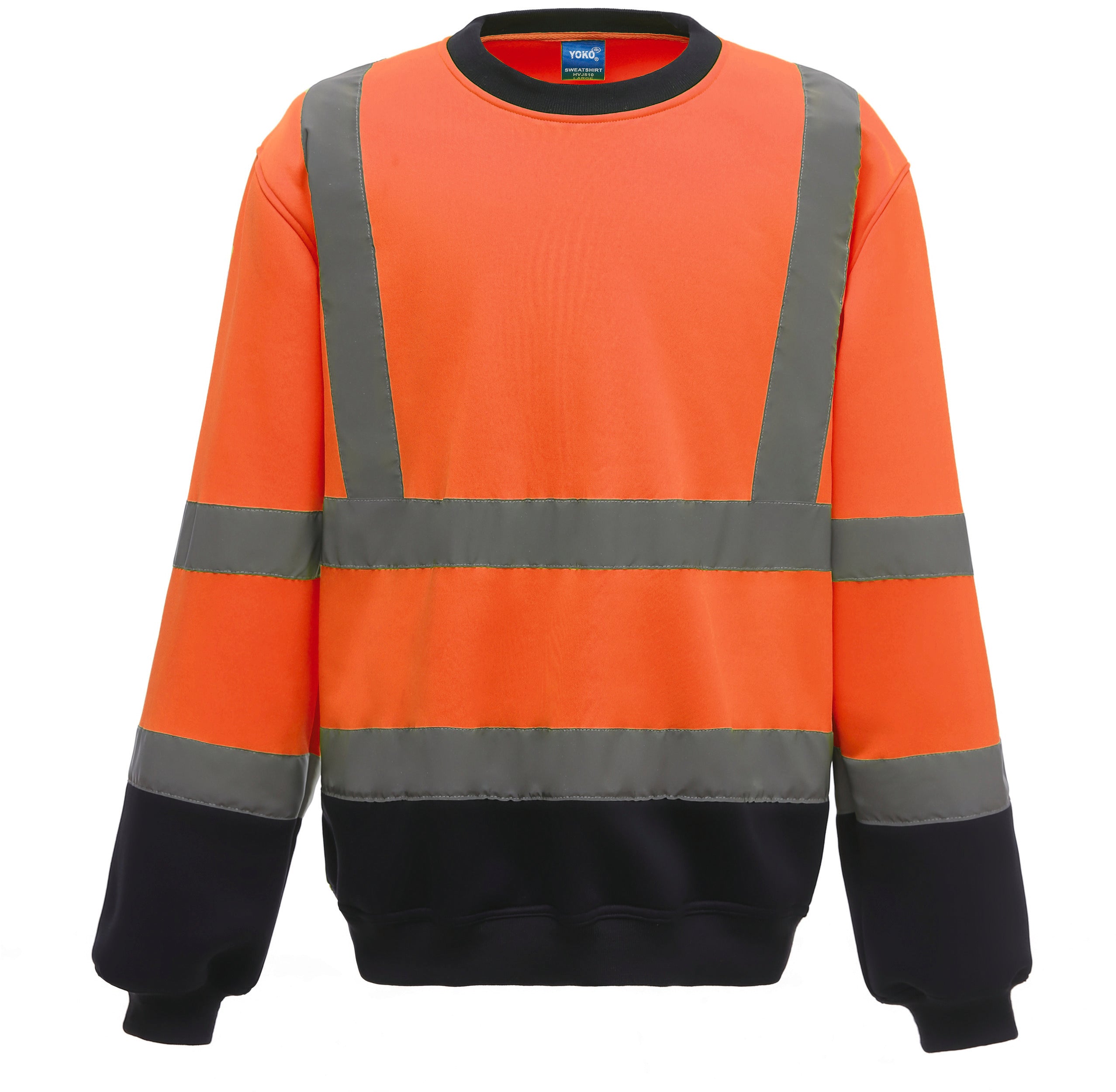 Sweatshirt met hoge zichtbaarheid en ronde hals