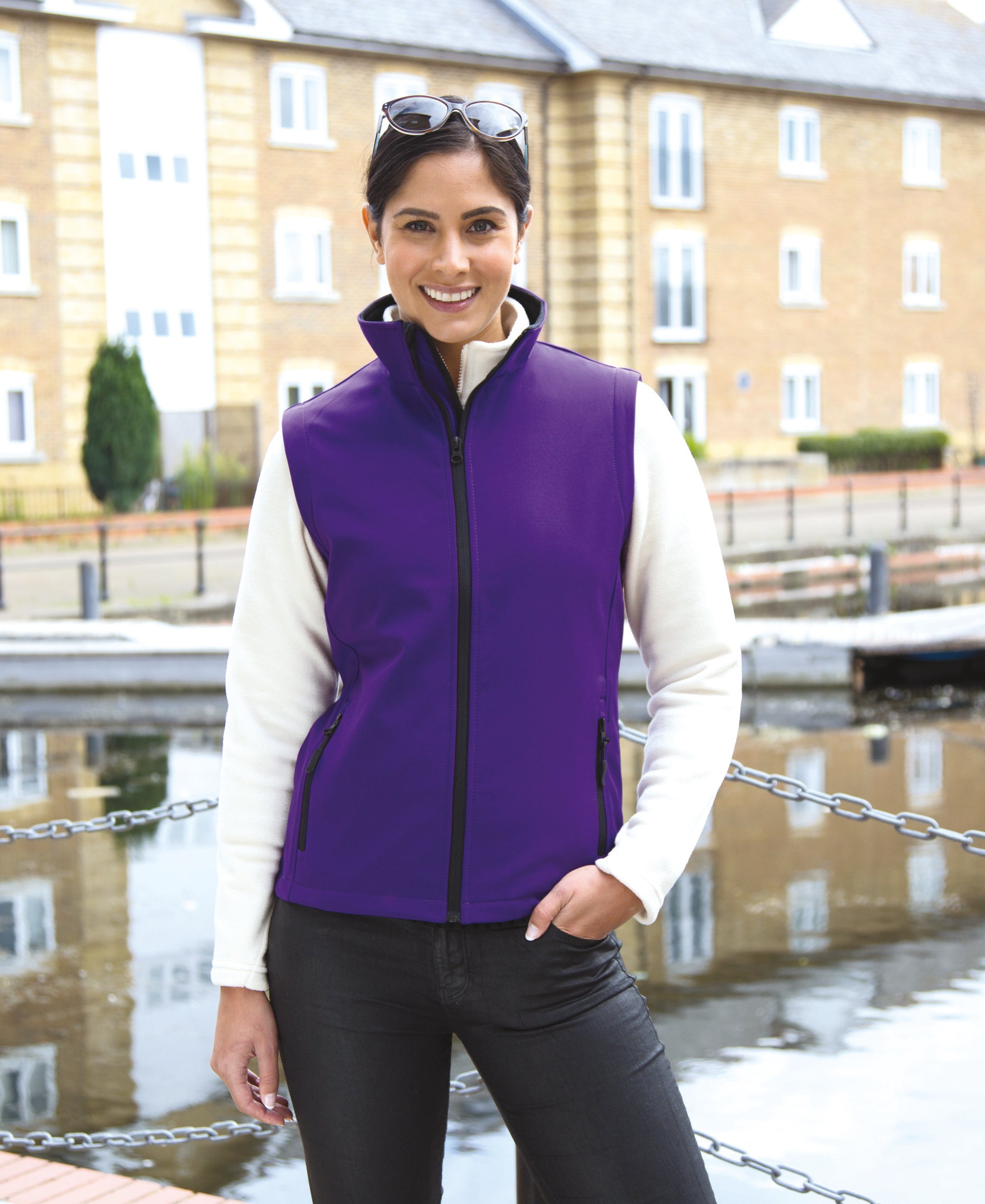 Dames bedrukbare softshell bodywarmer