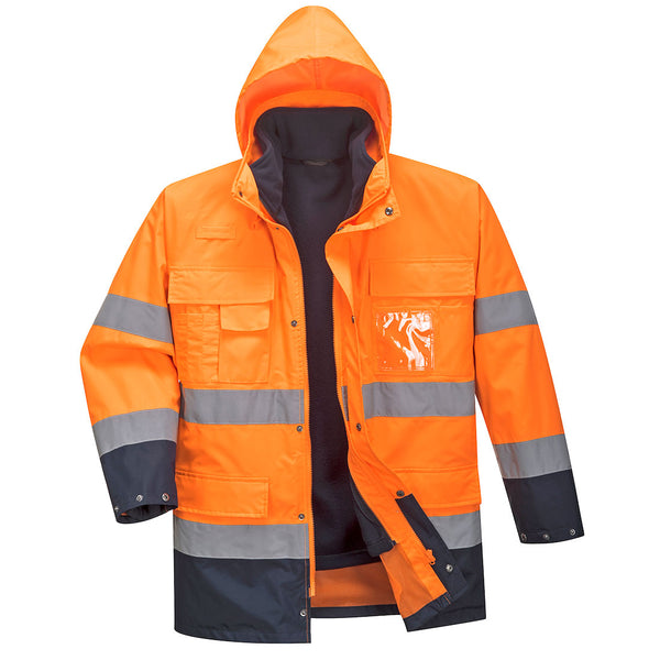 3-in-1 parka met hoge zichtbaarheid