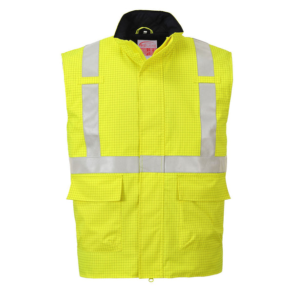 Bodywarmer Hi-Vis Bizflame antistatique et FR