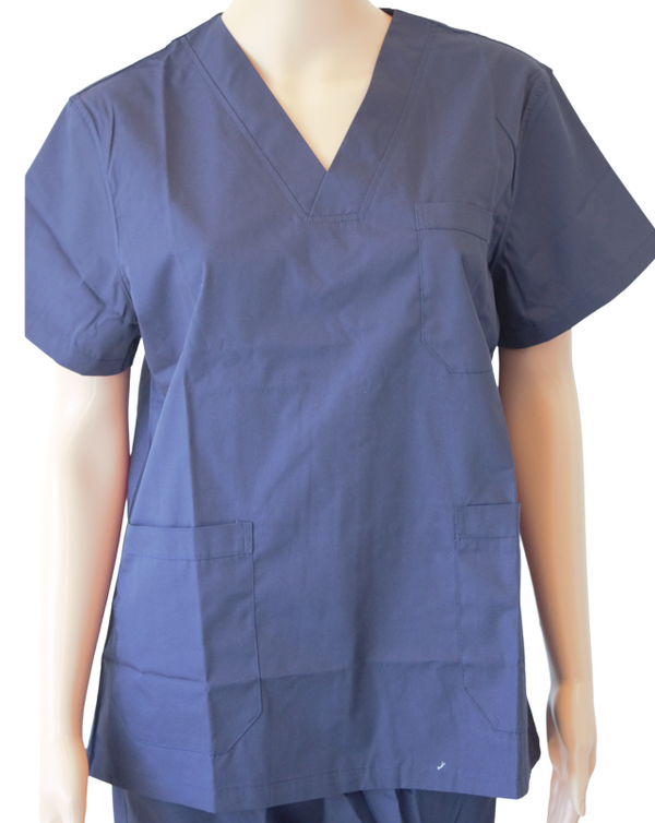 Women's medical set, short-sleeved blouse and navy pants - Size L