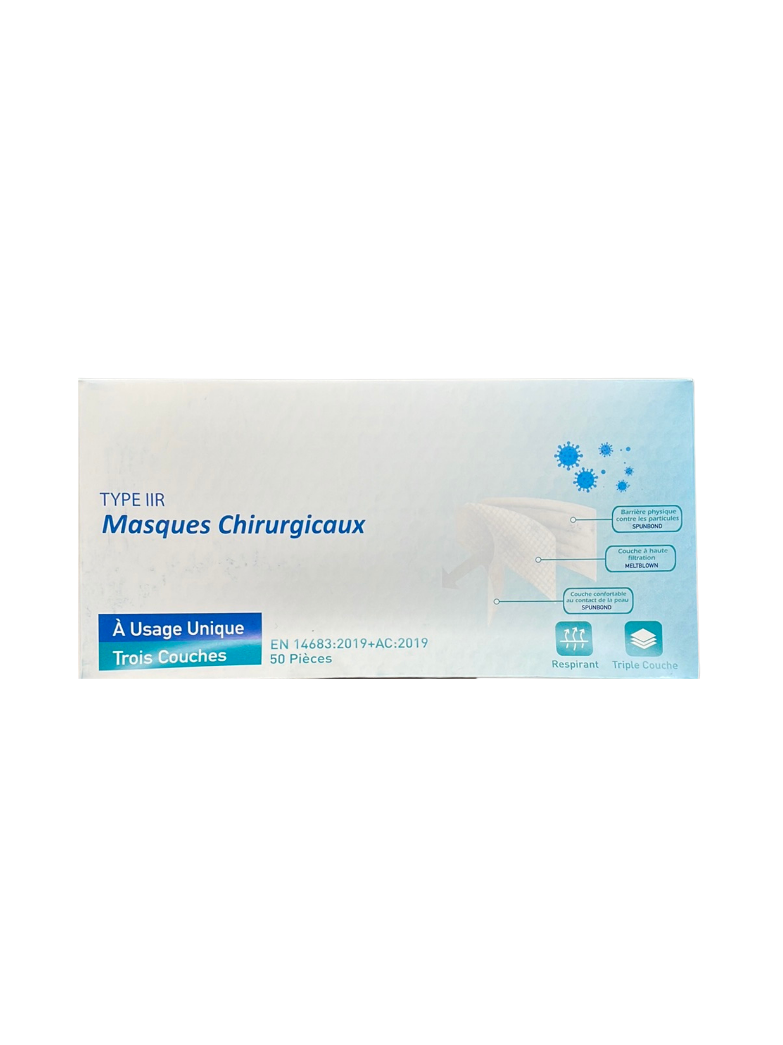 Type IIR Surgical Mask - Child - Blue - MS Life - Box Of 50 Masks
