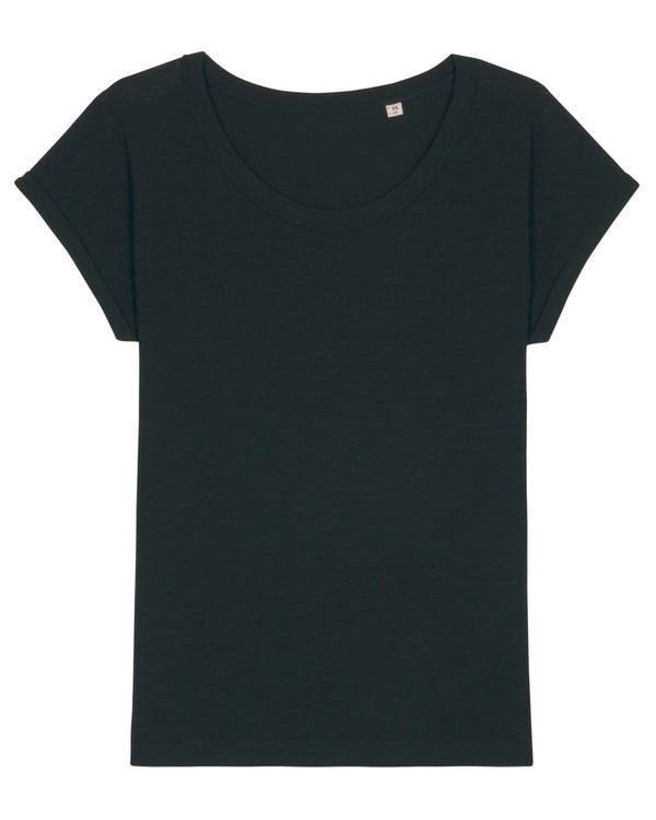 Le T-shirt slub femme bas de manche replié - Stella Rounder Slub