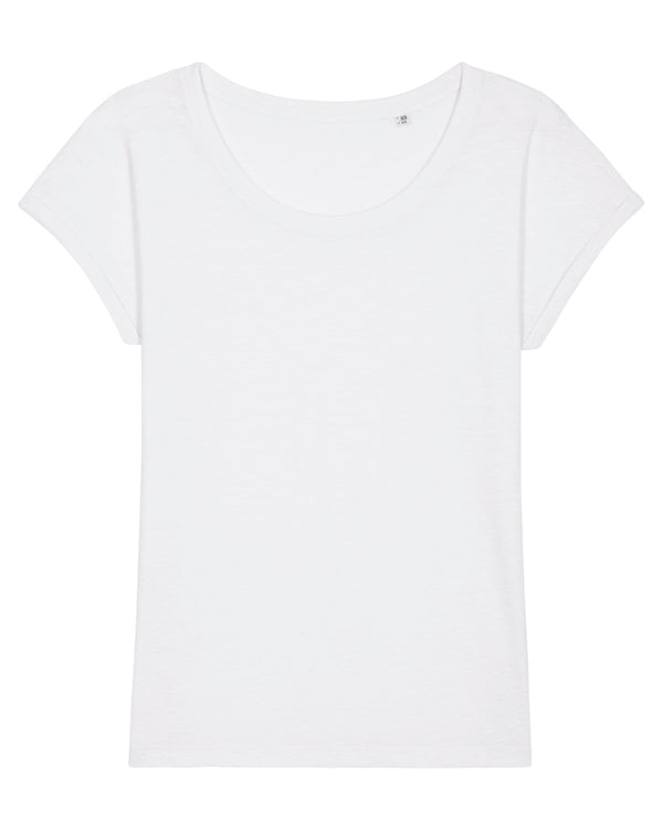 Le T-shirt slub femme bas de manche replié - Stella Rounder Slub