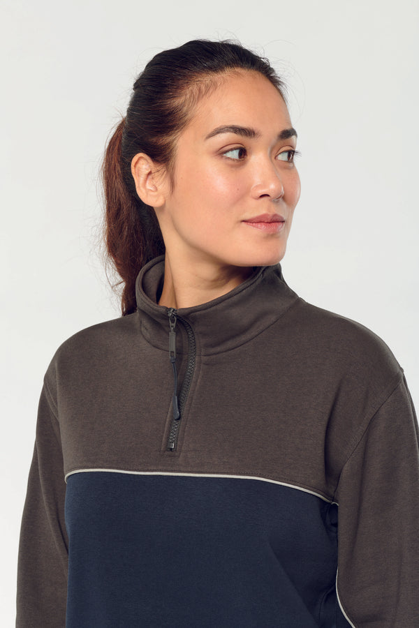 Sweat-shirt écoresponsable col zippé unisexe