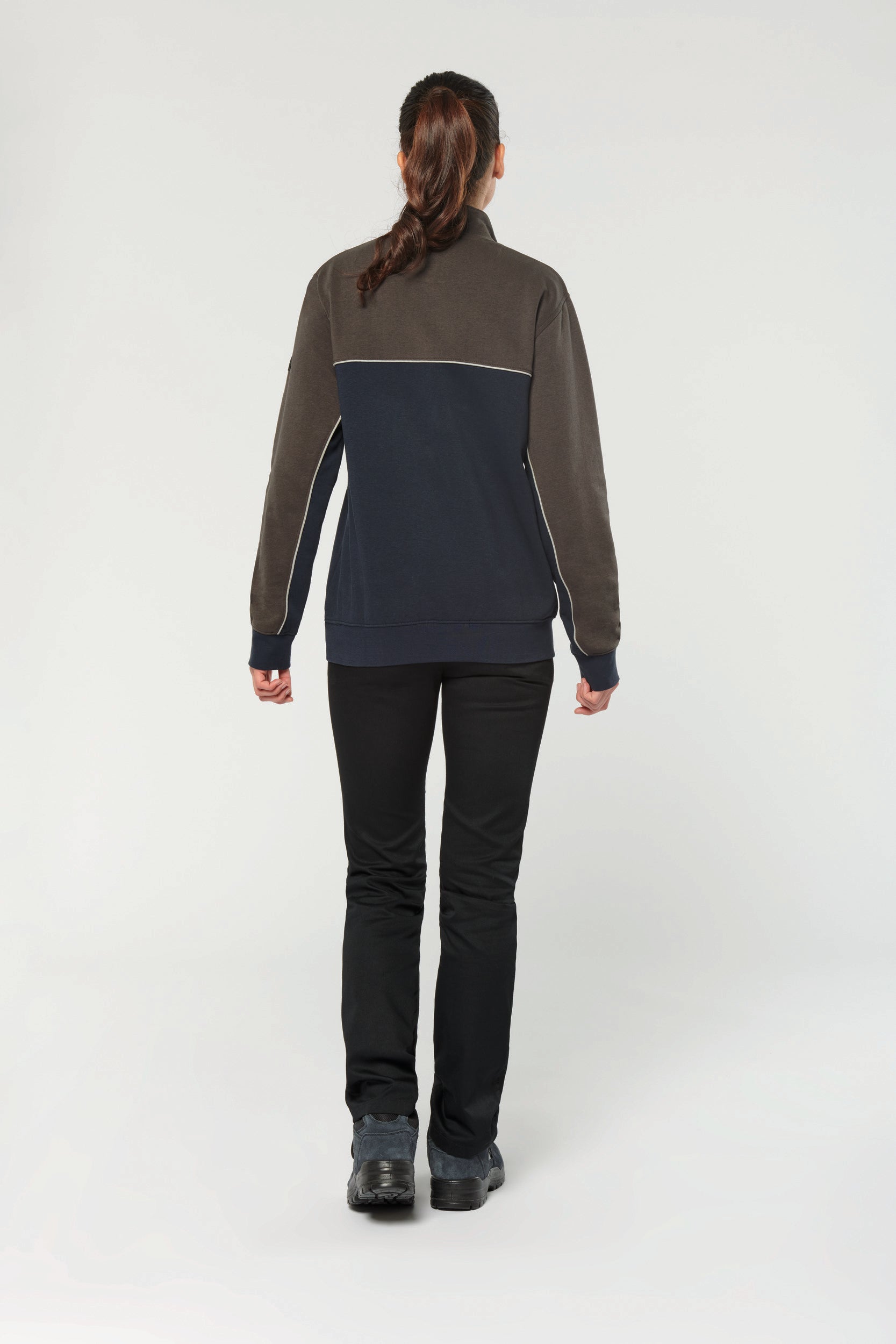 Unisex eco-responsible zip-neck sweatshirt