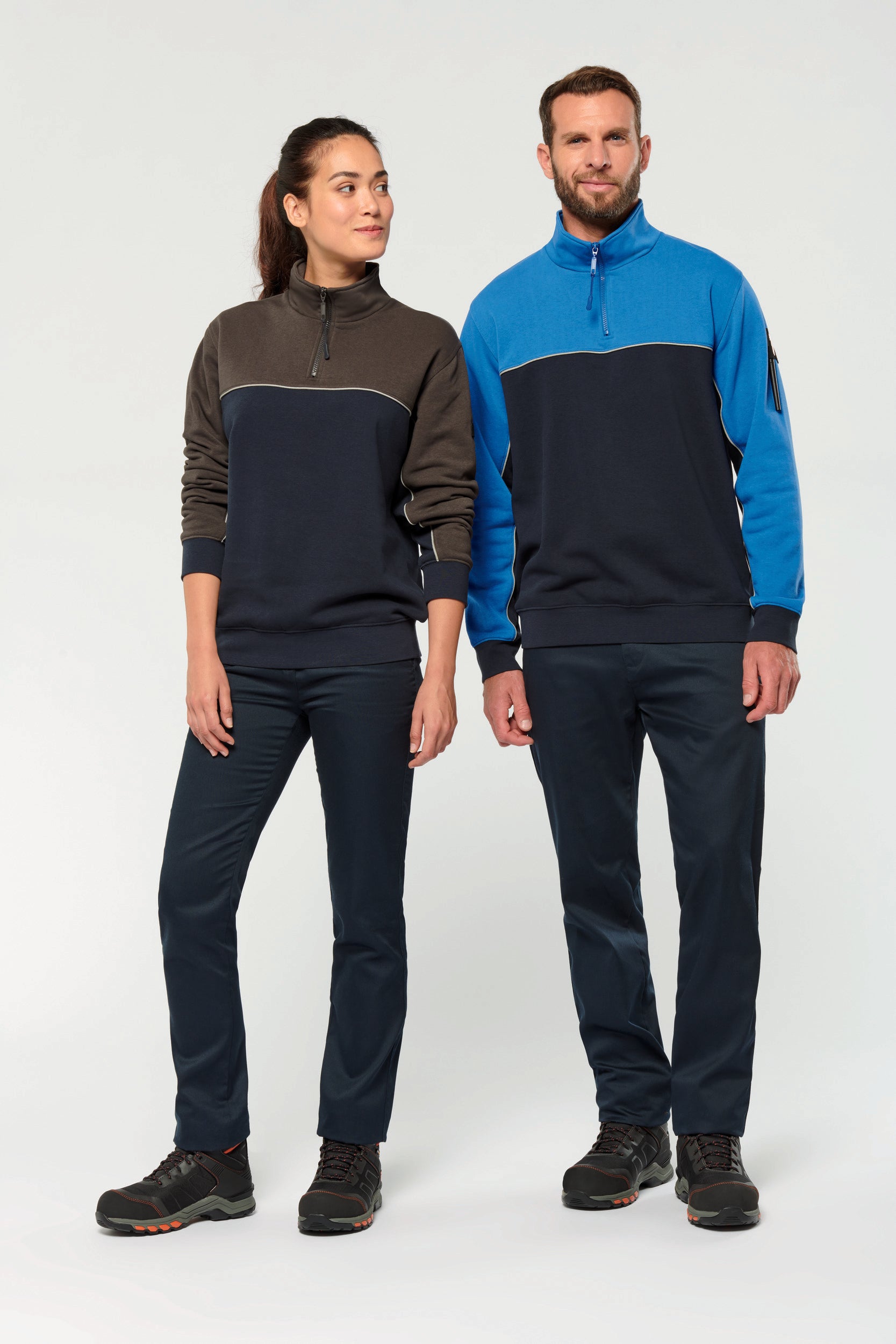 Unisex eco-responsible zip-neck sweatshirt