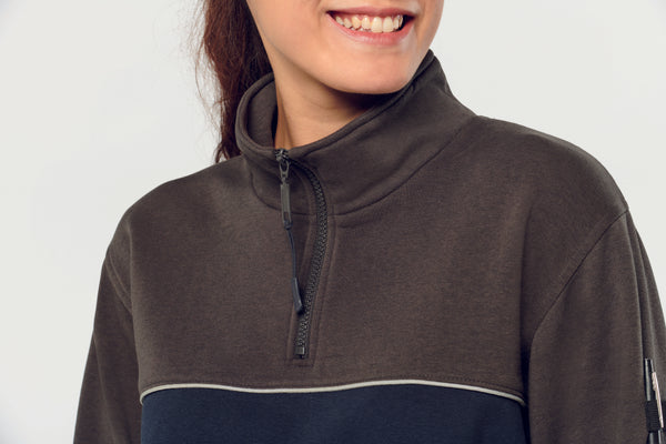 Sweat-shirt écoresponsable col zippé unisexe