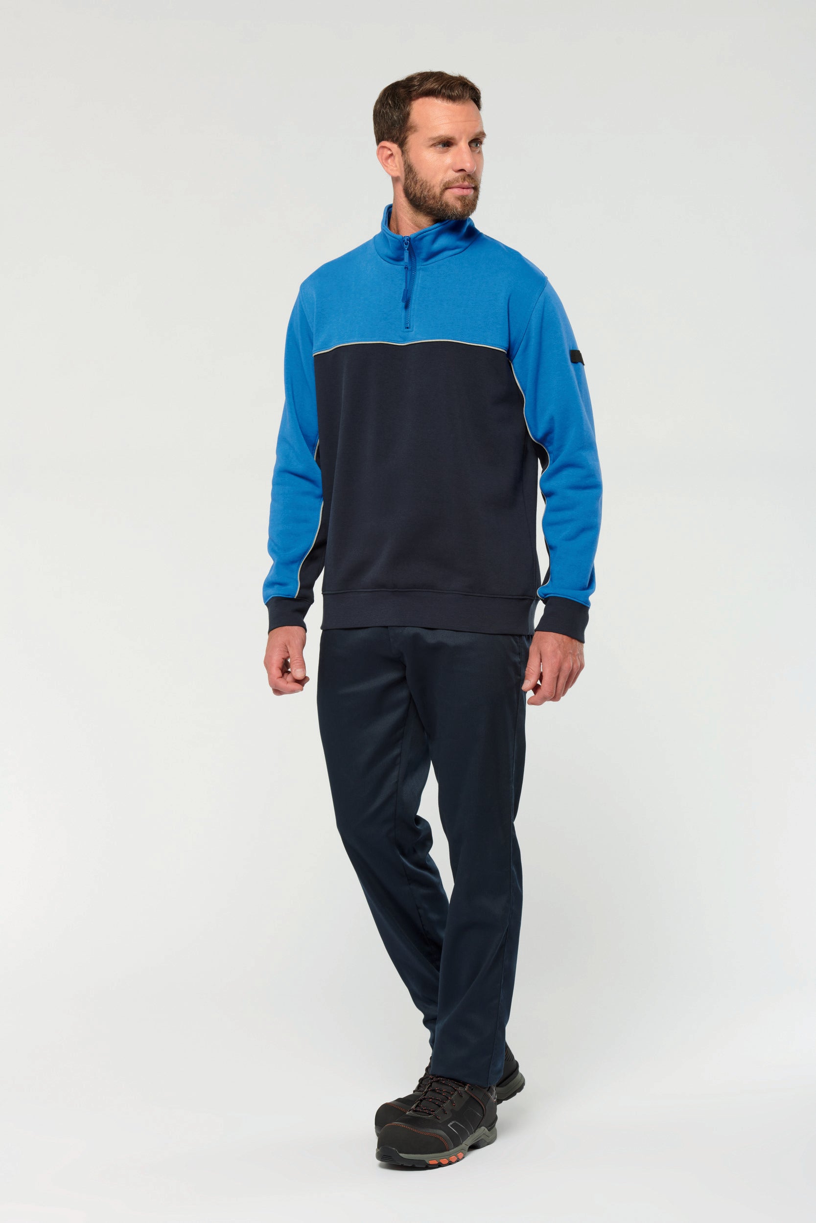 Unisex eco-responsible zip-neck sweatshirt